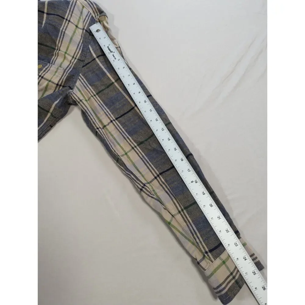 J Crew Mens Medium Plaid Flannel Shirt Long Sleeve Button Front Sportsman